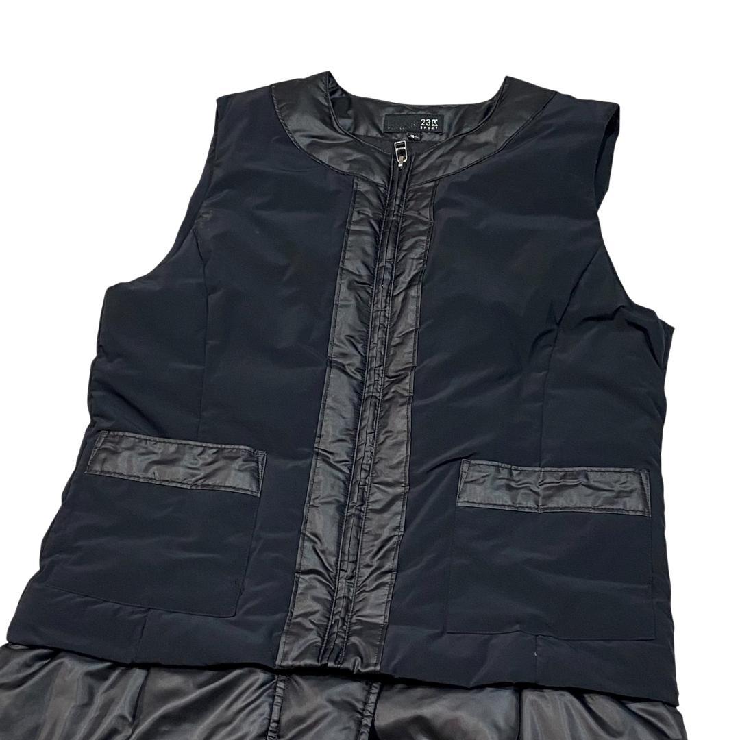 ニジュウサンクゴルフ ノースリーブ ダウン スカート ワンピース M/L