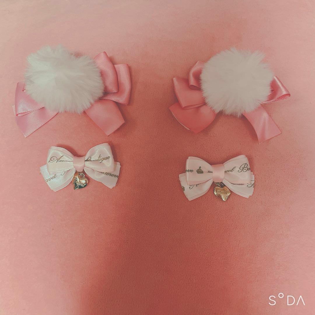 Bunny＆Chick Festival ヘアクリップピンク、アンブレラサックス Bunny＆Chick Festival ヘアクリップピンク、アンブレラサックス