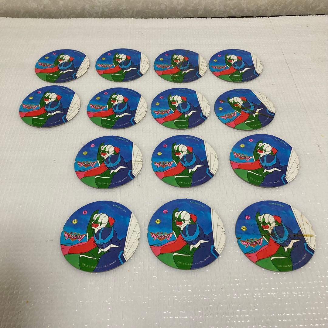 TS60 昭和レトロ 夢戦士ウイングマン 当時物 メンコ 輪ゴム劣化跡あり