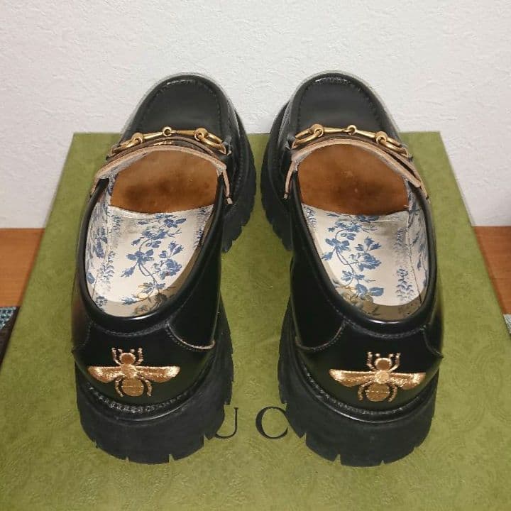 GUCCI ホースビットローファー 蜂 ビー エンブロイダリー 黒 7 1/2