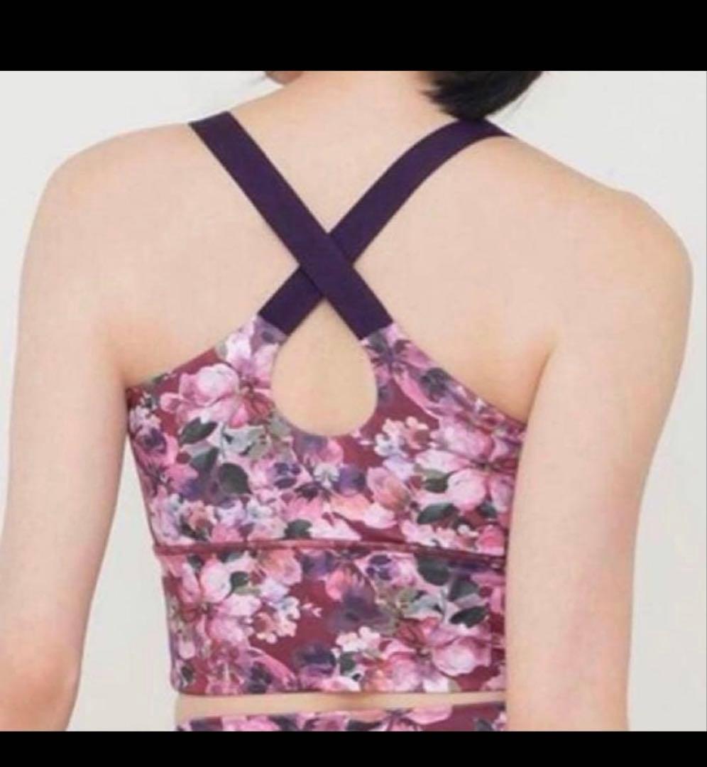 SUKALA【Lサイズ】フルオブフラワー バッククロス トップス ローズ