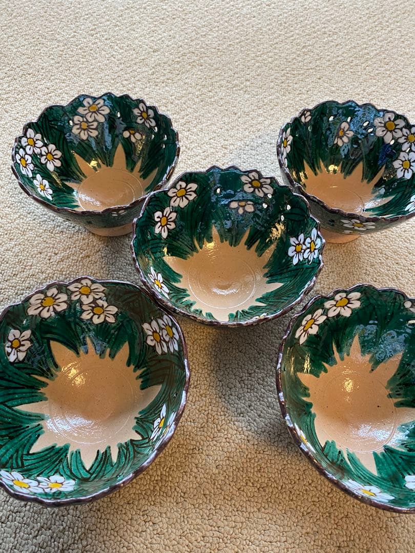 乾山写水仙向付5客　清水焼　新品未使用 853>乾山写水仙透かし向付 清水焼 | 陶香堂オンラインストア