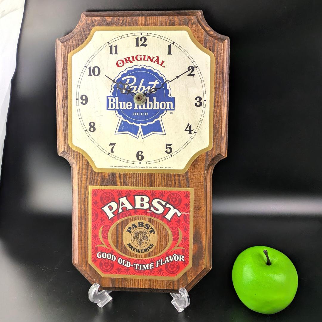パブスト・ブルーリボン 木製掛時計／ビンテージバーサイン クロック