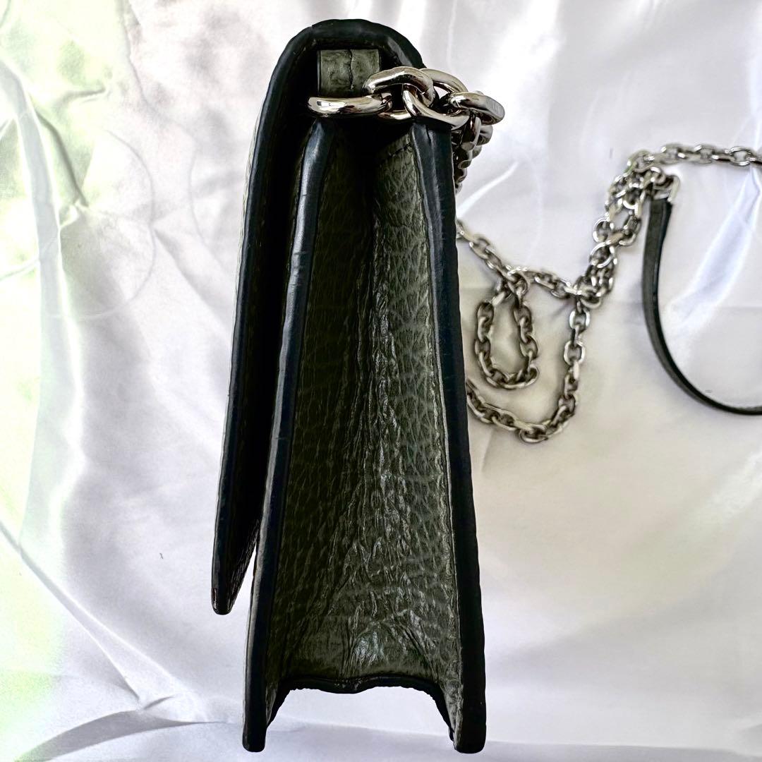極美品✨マルジェラ ショルダーウォレット チェーン カレンダー カーキ