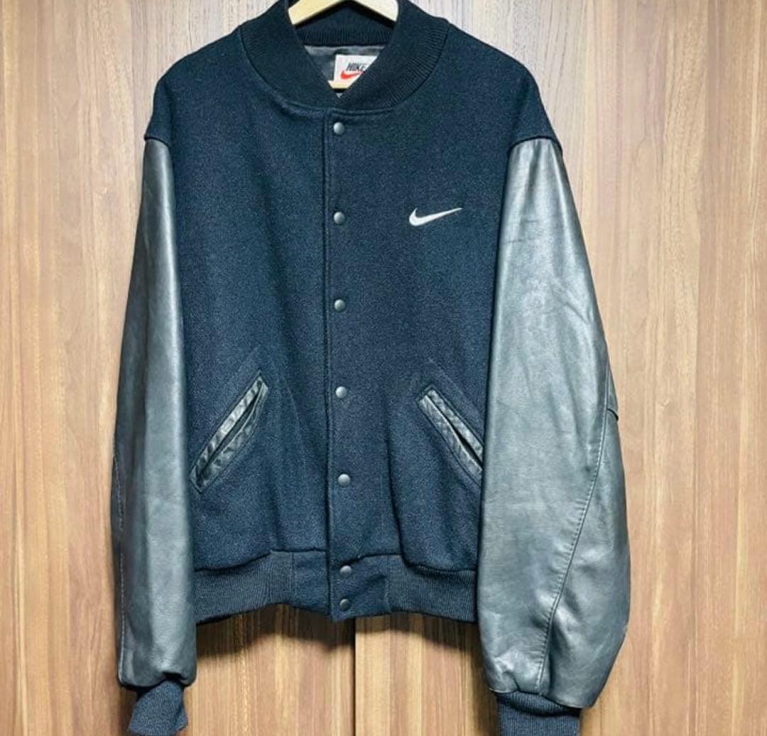 NIKE 90s 袖レザーNIKE TOWNスタジャン 超希少 Lサイズ - メルカリ