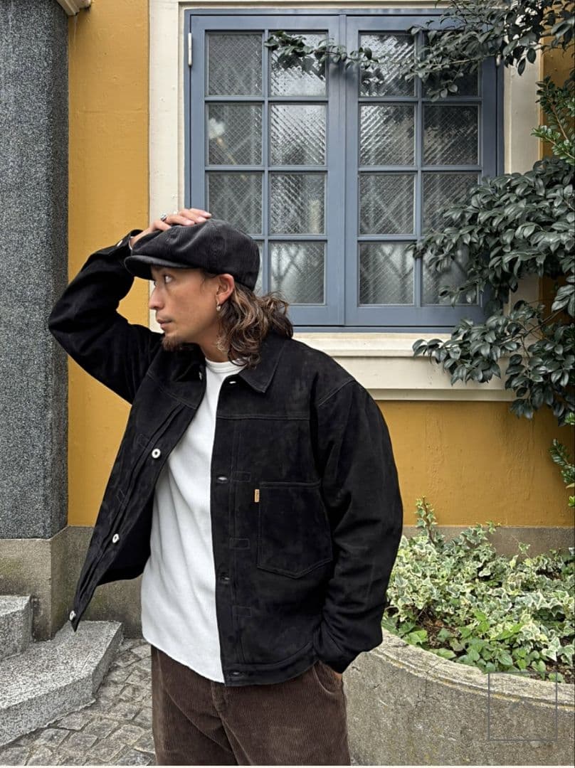 黒M スタンダードカリフォルニア Corduroy News Boy Cap