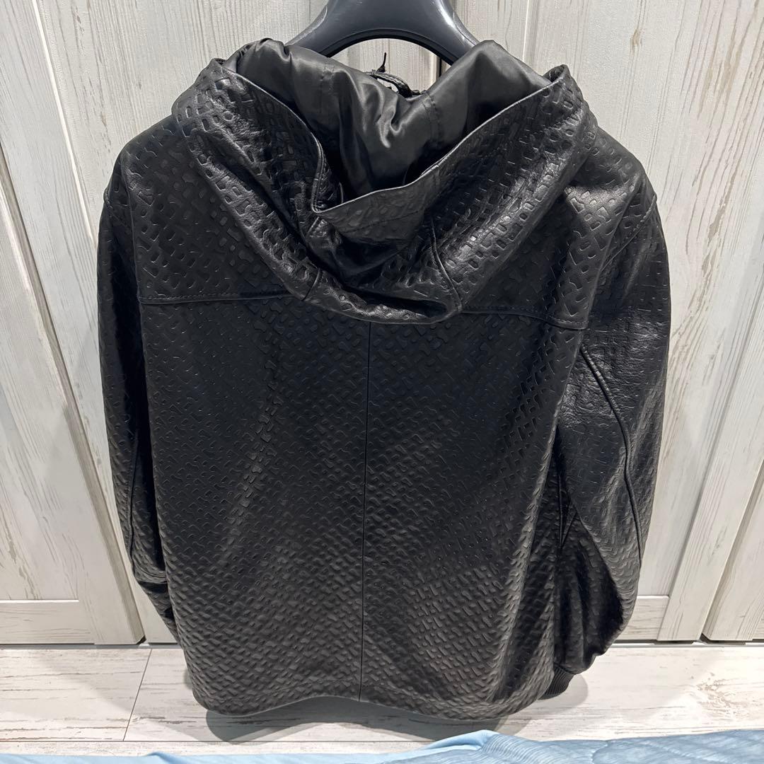 XXLサイズ/現行HUGO BOSS レザージャケット エンボス XXLサイズ⁄現行