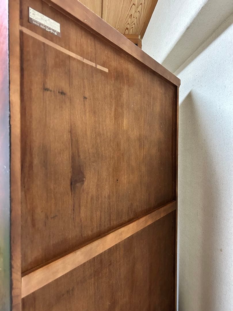 北海道民芸家具】書棚 本棚 観音扉☆ガラスキャビネット☆和