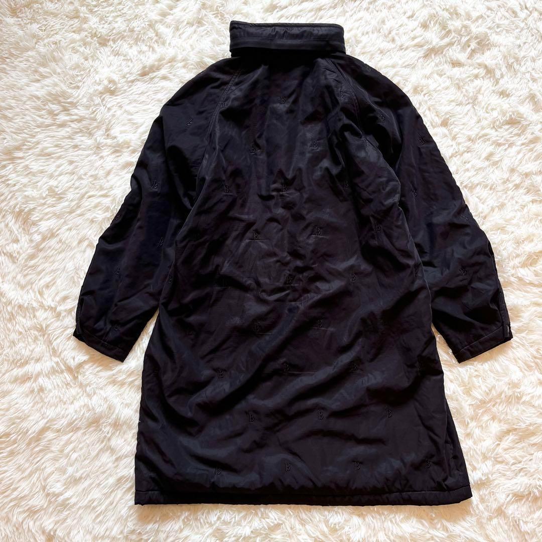 希少✨BURBERRY バーバリー ロングコート 裏チェック ロゴ刺繍 ブラック