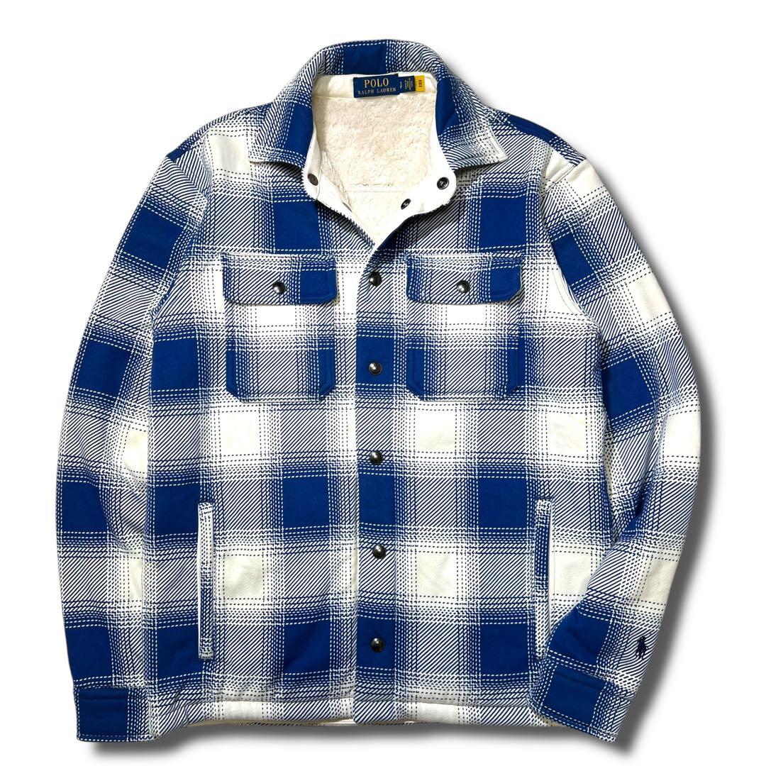 美品 22AW ポロ ラルフローレン 裏ボア チェック シャツ ジャケット S