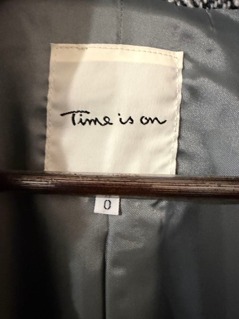 コート チェスターコート ヘリンボーンロングコート Time is on