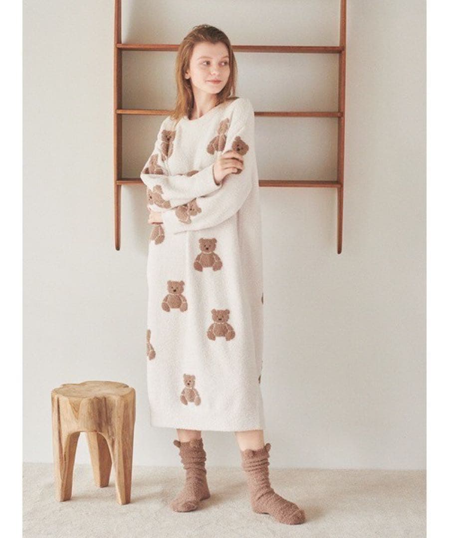 新品　ジェラートピケ　ベアジャガードドレス　ワンピース　ホリデー　ジェラピケ gelato pique（ジェラートピケ）の「【ONLINE限定】ベアジャガード