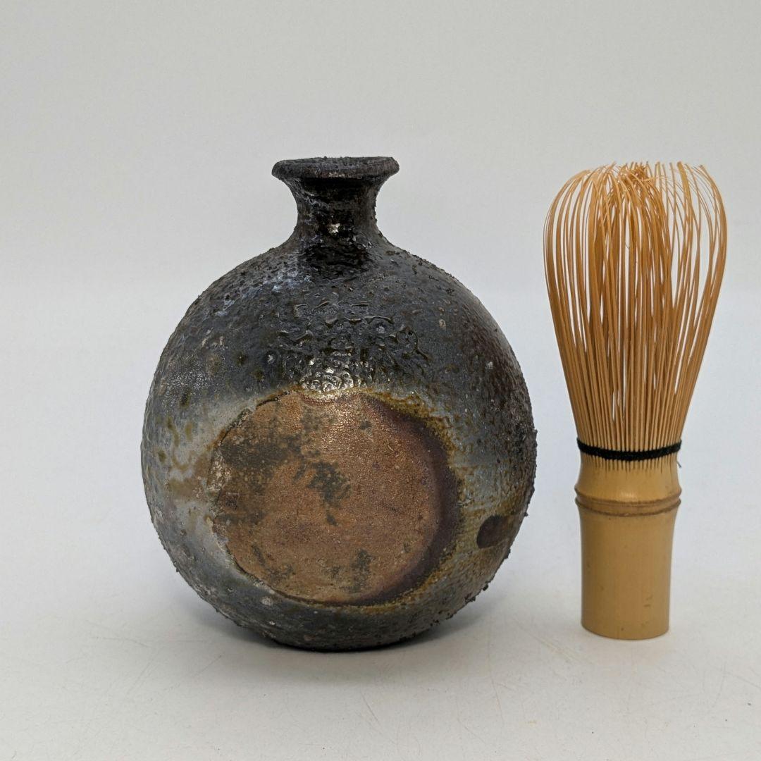 岩本政一 備前焼 窯変徳利 共箱共布栞 とっくり 酒器 食器 一輪挿し