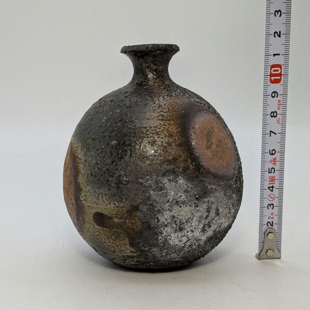 岩本政一 備前焼 窯変徳利 共箱共布栞 とっくり 酒器 食器 一輪挿し