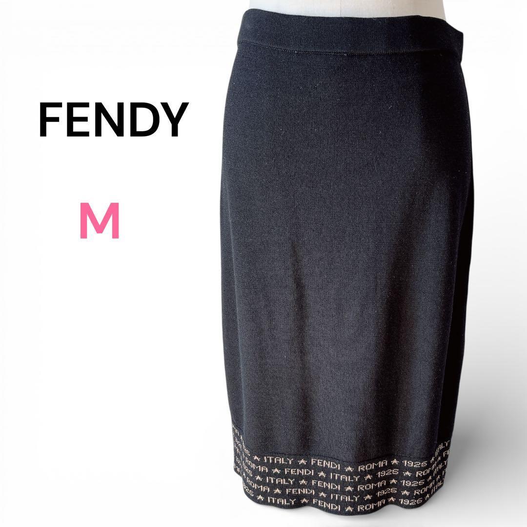 美品】FENDI ロゴ編み込み ニットスカート M ブラック - メルカリ