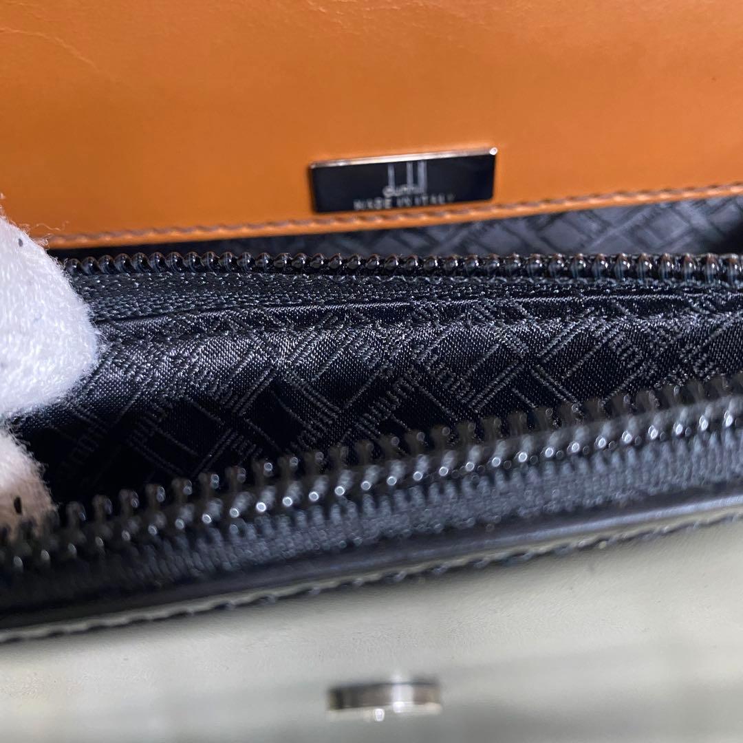 極美品 ダンヒル ショルダーバッグ オールレザー ブラック クロス