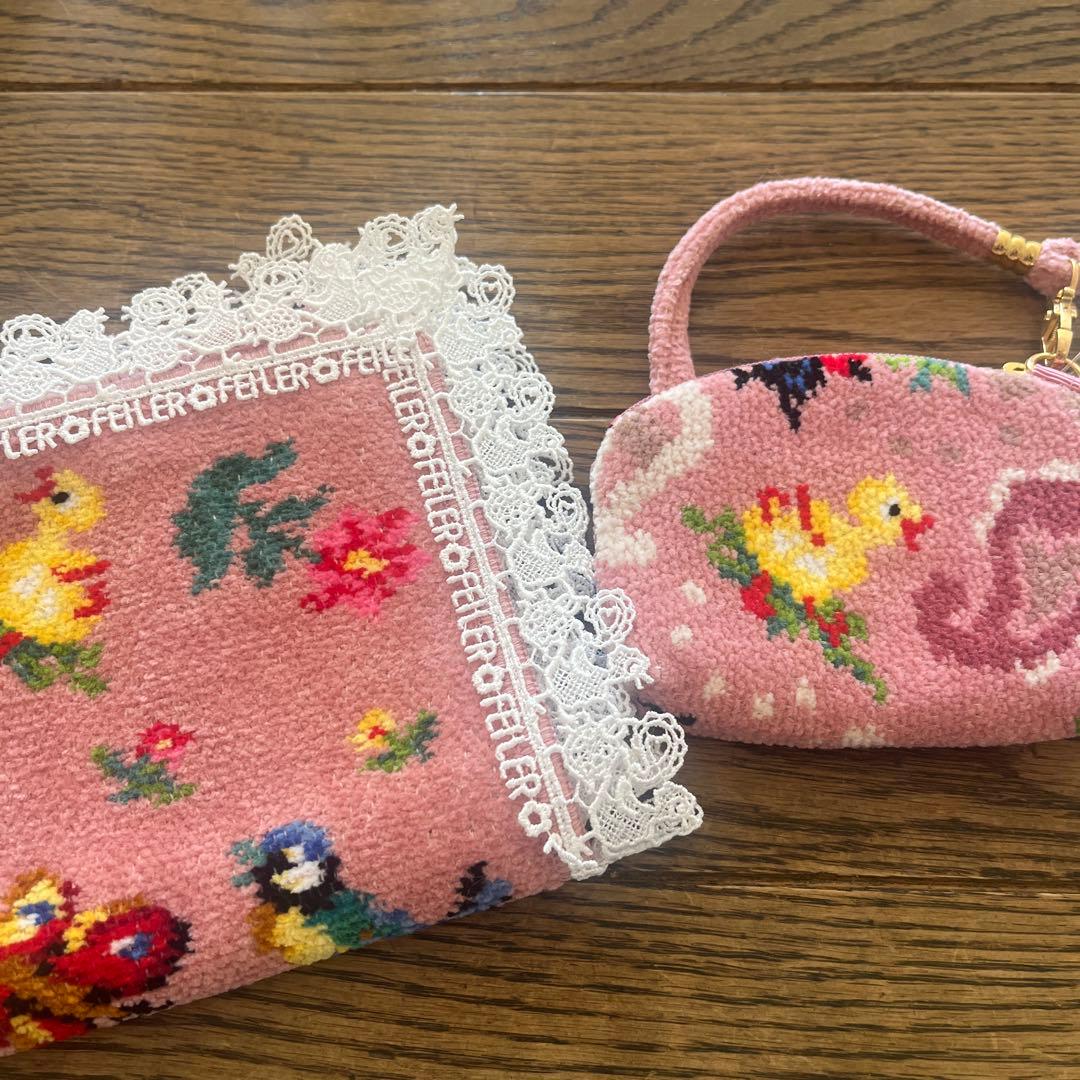 近沢レース フェイラー　ハンカチ　ポーチ　セット　ピンク　ハイジ 8月1日発売 【ハイジ🐤🐞🦋】 | フェイラー | 松坂屋名古屋店公式