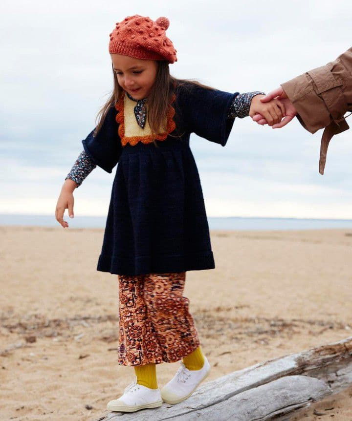 misha&puff Scallop Bib Dress Ink