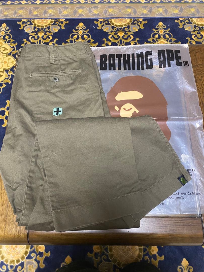 A BATHING APE チノパン オリーブ 90's A BATHING APE エイプ ベイプ 初期 チノパン カーキ - メルカリ