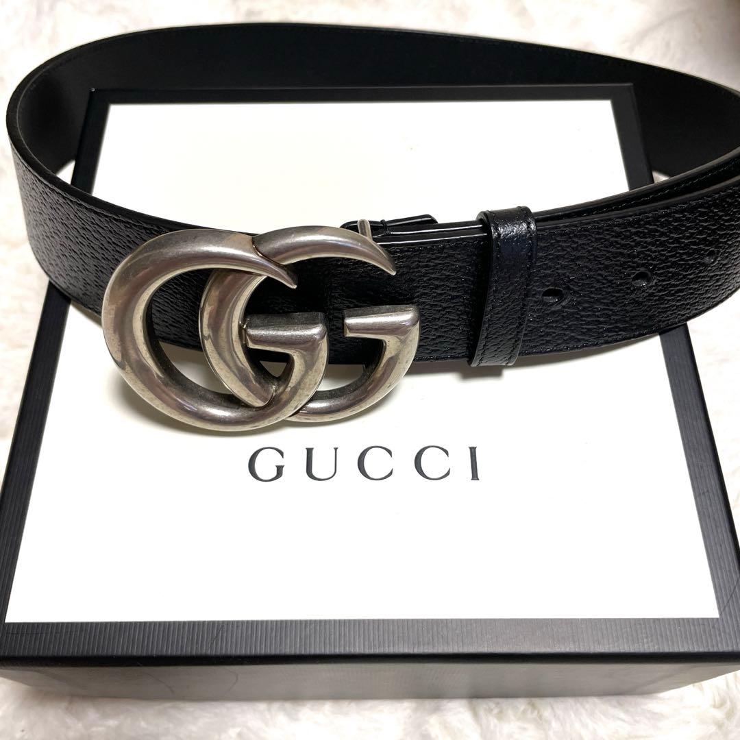 グッチ ダブルGベルト 75 よる様専用）GUCCI ブラック ダブルG ベルト