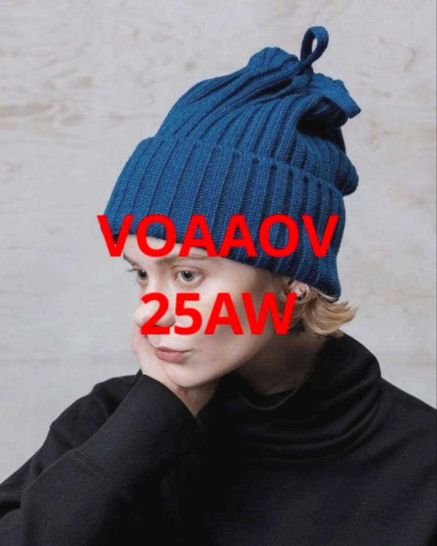 【25AW VOAAOV 2WAY ニットキャップ】 VOAAOV [ヴォアーブ] 2WAY WOOL SNOOD KNIT CAP＜ウールスヌードニット