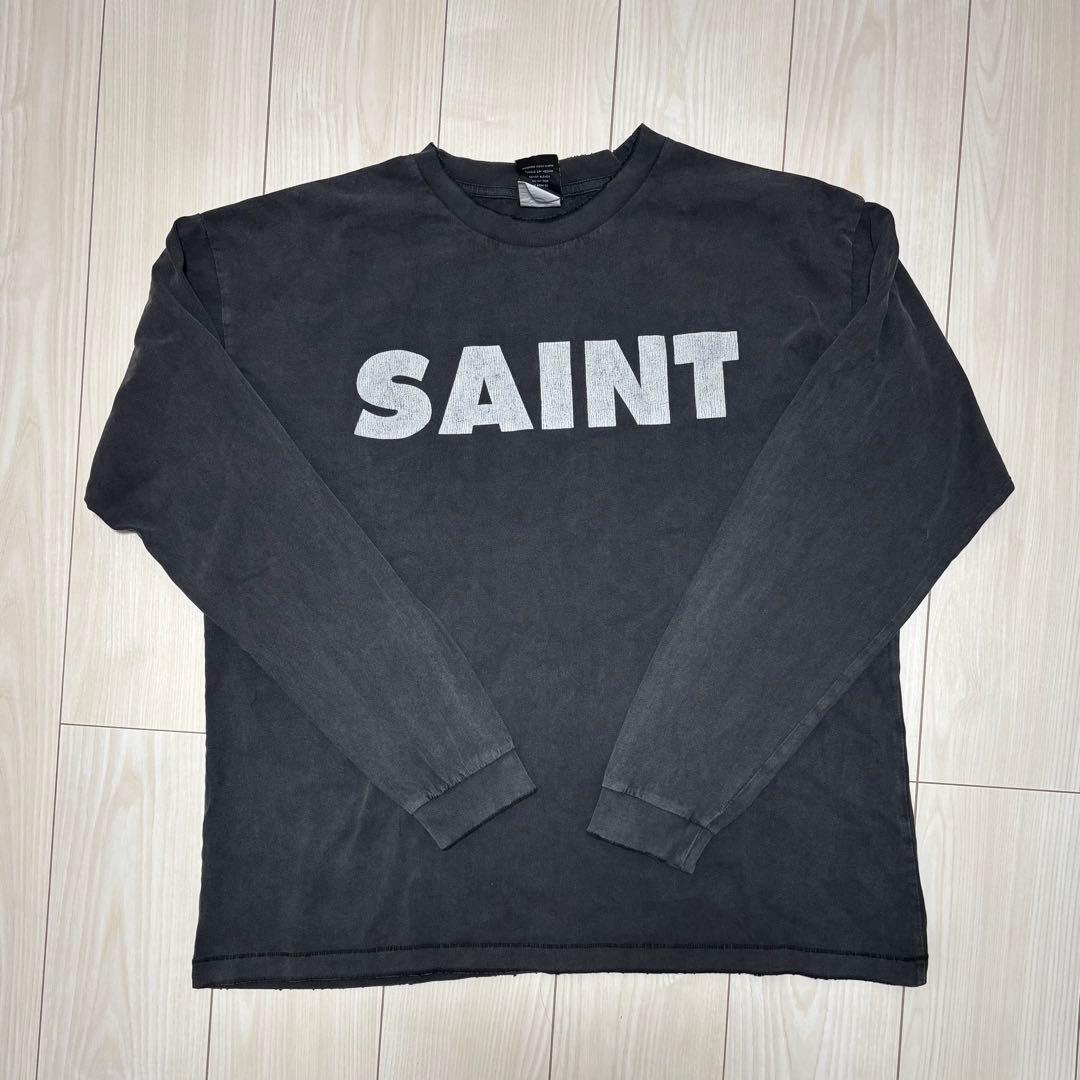 1点のみ入荷！）セントマイケル SAINT ロンT ブラック 古着 Lサイズ｜1点