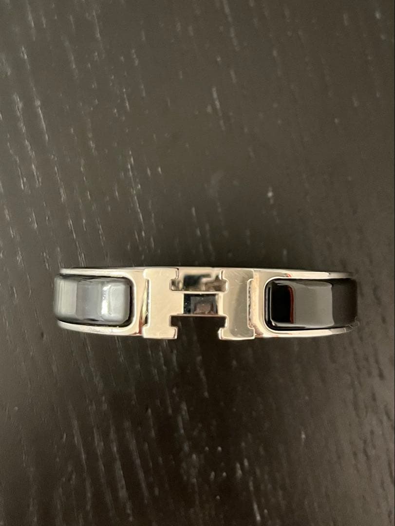 HERMES　エルメス　 ブレスレット クリックH　ブラック×シルバー HERMES（エルメス） 【超美品】エルメス クリックH PM クリック