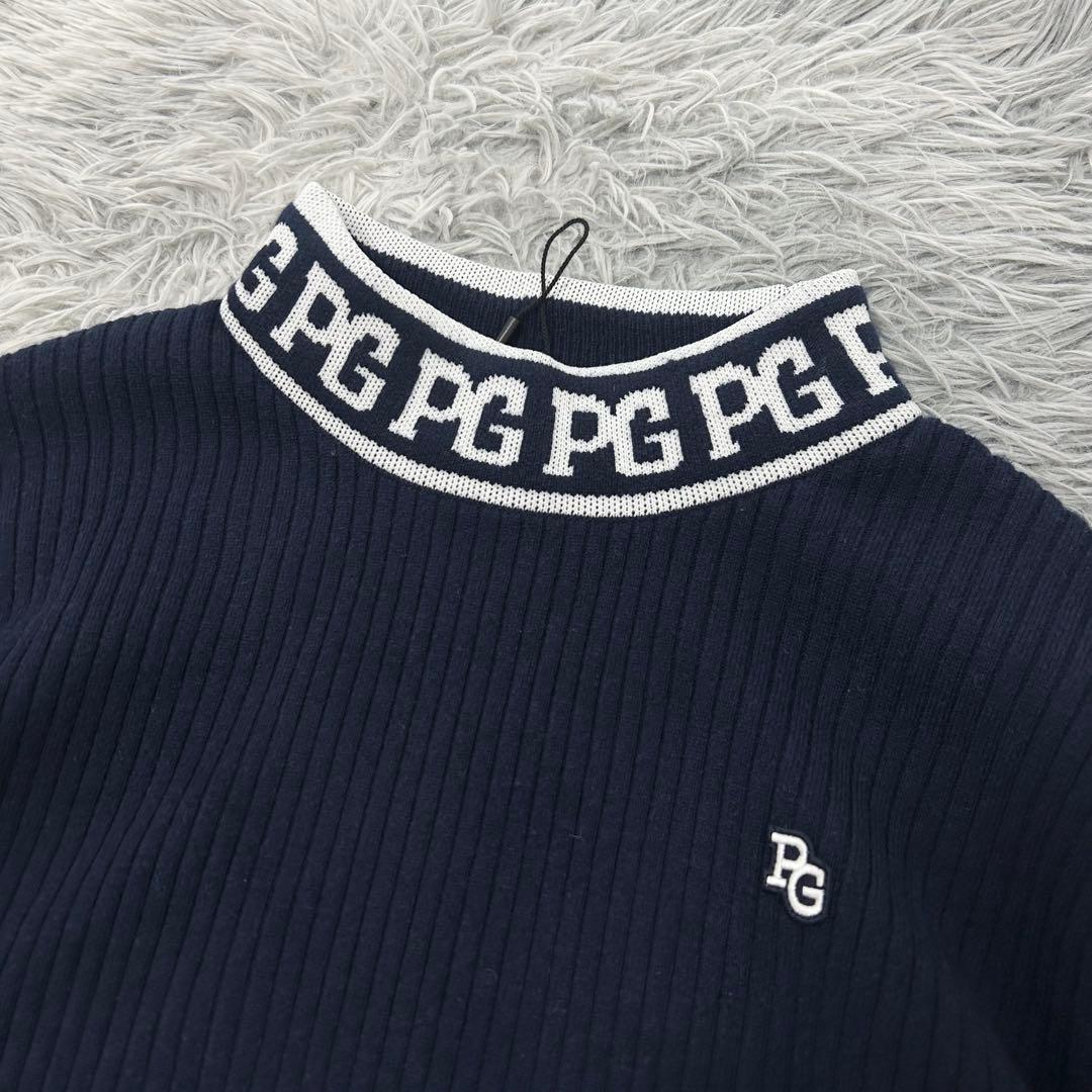 新品 パーリーゲイツ モックネック ニット セーター カシミヤ混