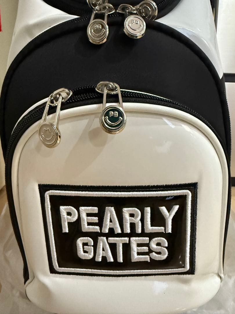 PEARLY GATES キャディバッグ スマイリーフェイス 合成革 キャスター