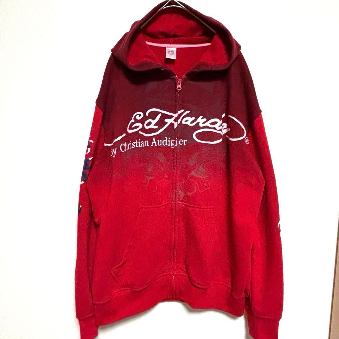 エドハーディー×クリスチャンオードジェ− フルジップパーカー スカル