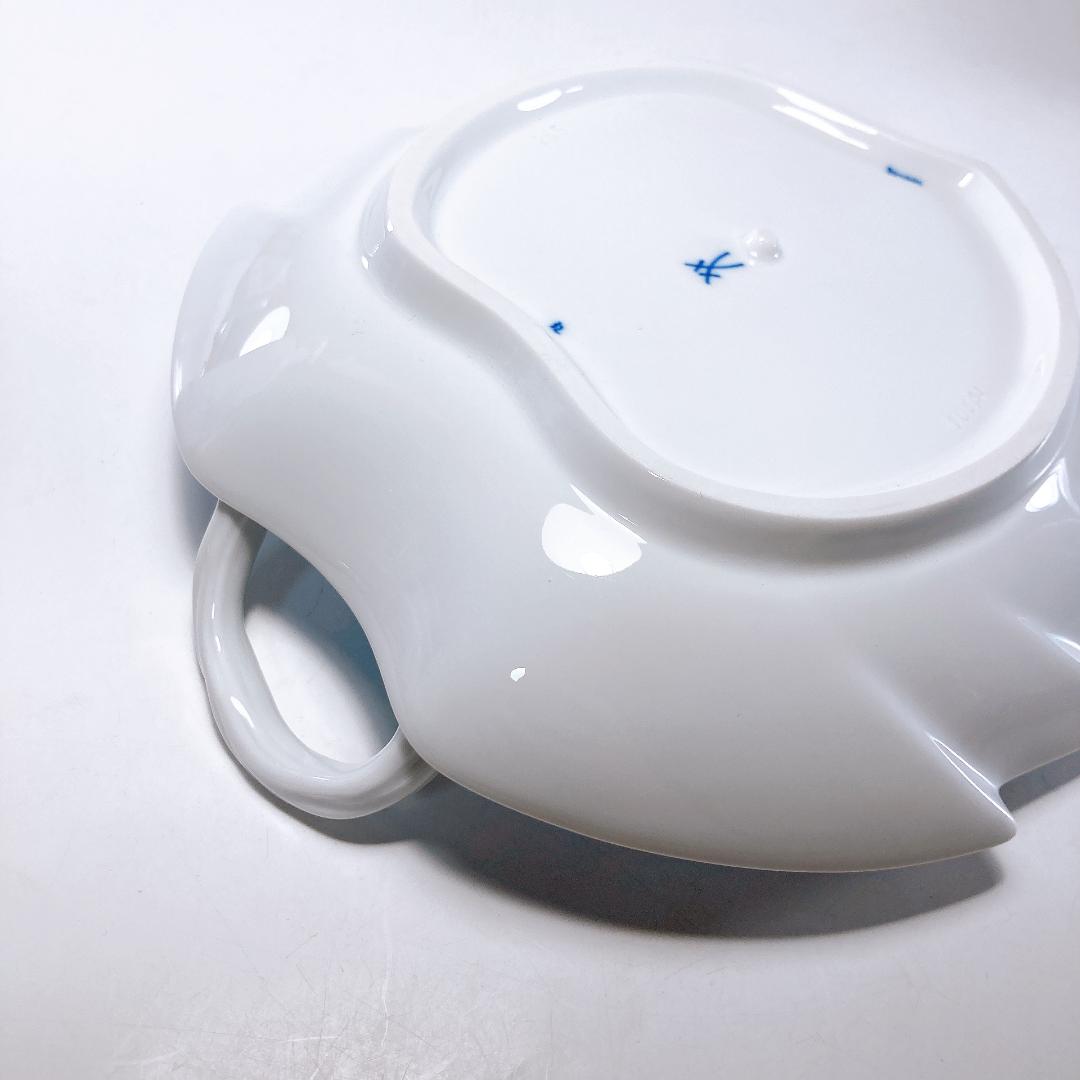 未使用】MEISSEN ブルーオニオン スタイル リーフ プレート|1547