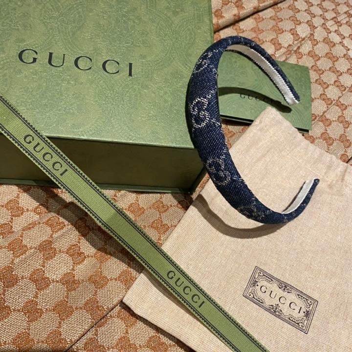 期間限定お値下げ】国内完売商品❗️gucci デニムカチューシャ - メルカリ