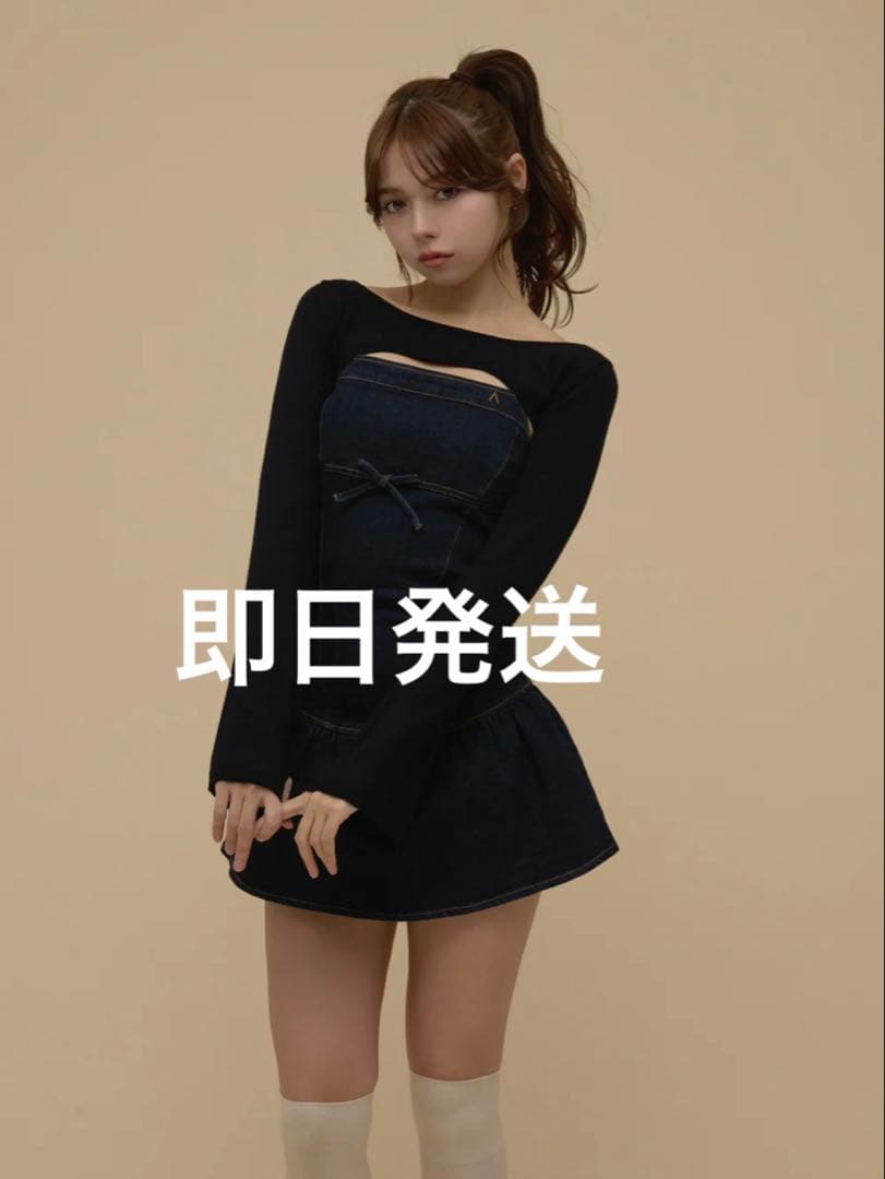 andmary Bonnie denim mini dress - メルカリ