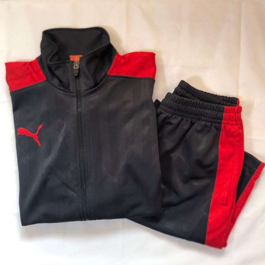 PUMA プーマ ジャージ セットアップ 上下セット バックロゴ 黒赤