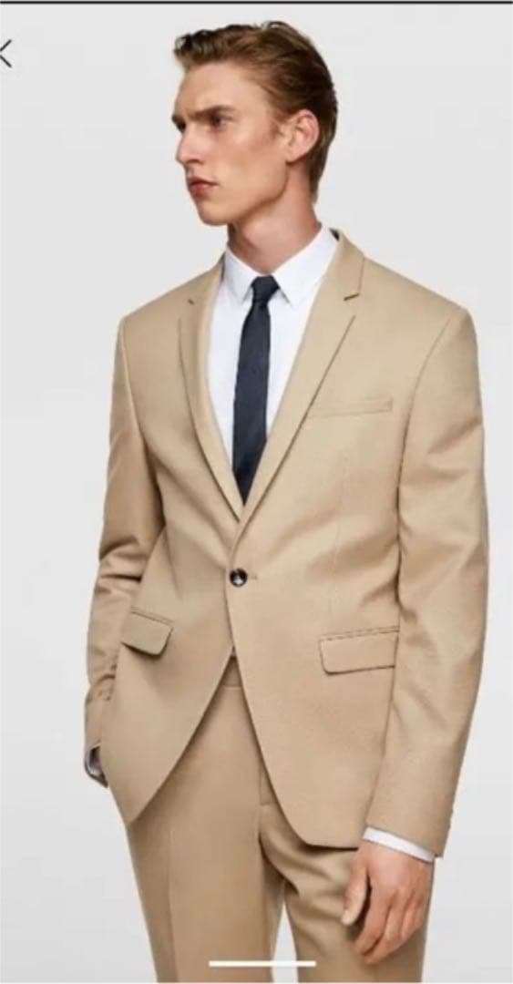 美品 ZARA ベージュセットアップ上下 スーツ - メルカリ