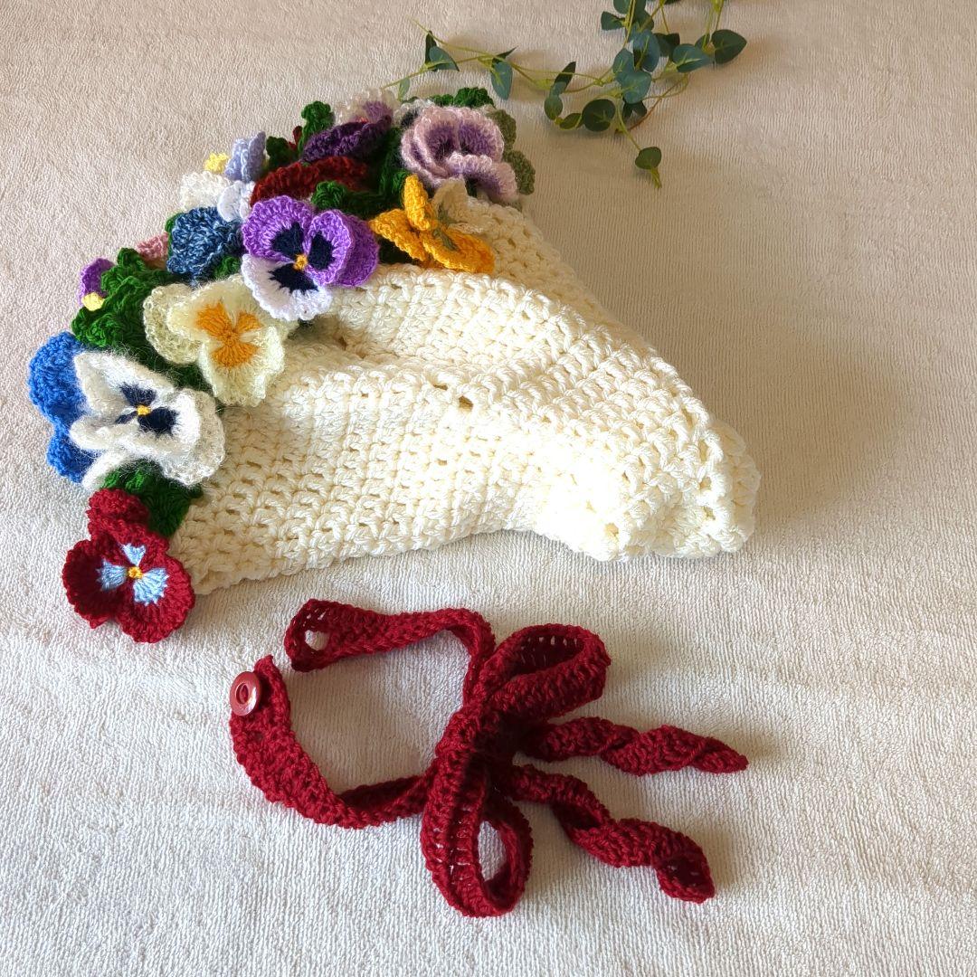 ブーケブランケット 花束ブランケット パンジー リボン - メルカリ