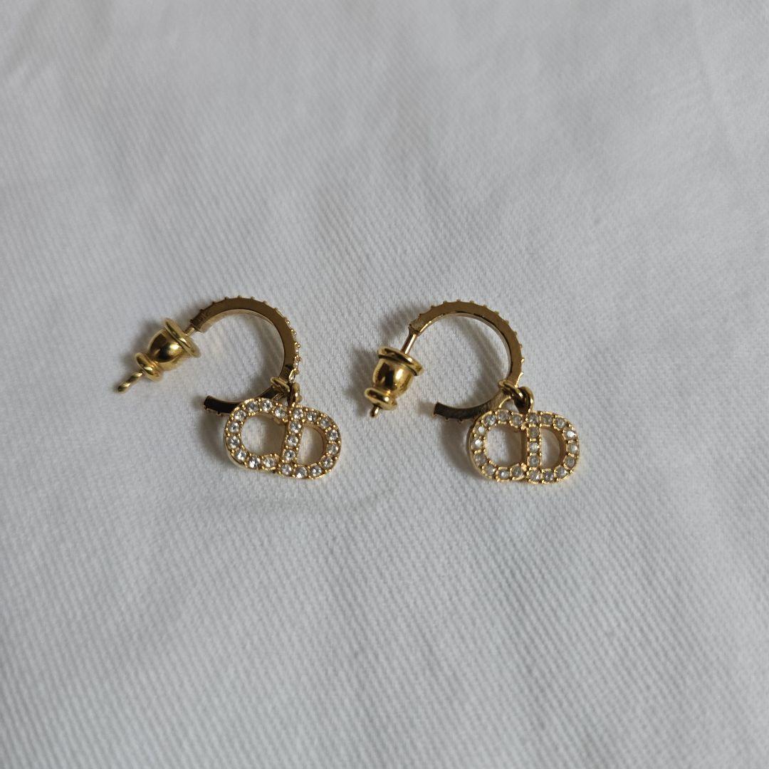 ChristianDior　ゴールド フープピアス クリスタル装飾 Christian Dior（クリスチャン・ディオール） [正規ラッピング済] Dior