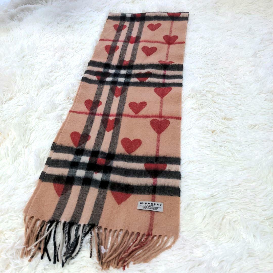 バーバリー ハートマフラー カシミヤ ウール Burberry バーバリー