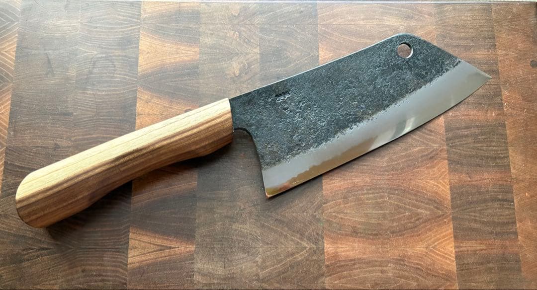土佐打刃物 黒鳥鍛造工場 220mm 切付　クリーバー　包丁　青紙　アウトドア アウトドアナイフ 青紙二号 割込 土佐打刃物 黒鳥 アウトドアナイフ