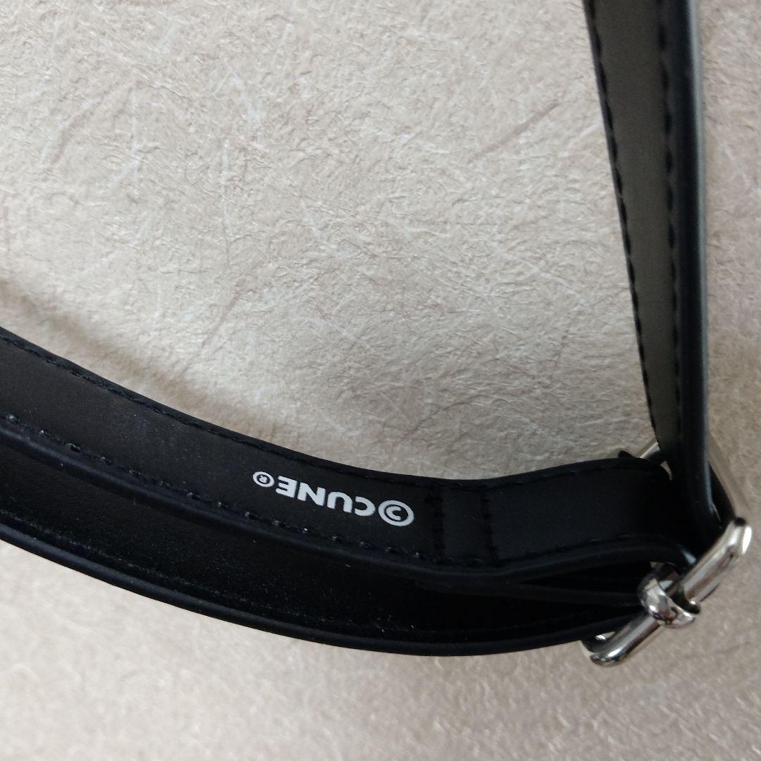 CUNE 合皮の四角いフラップバッグS 3way うさぎ BLACK キュ―ン - メルカリ