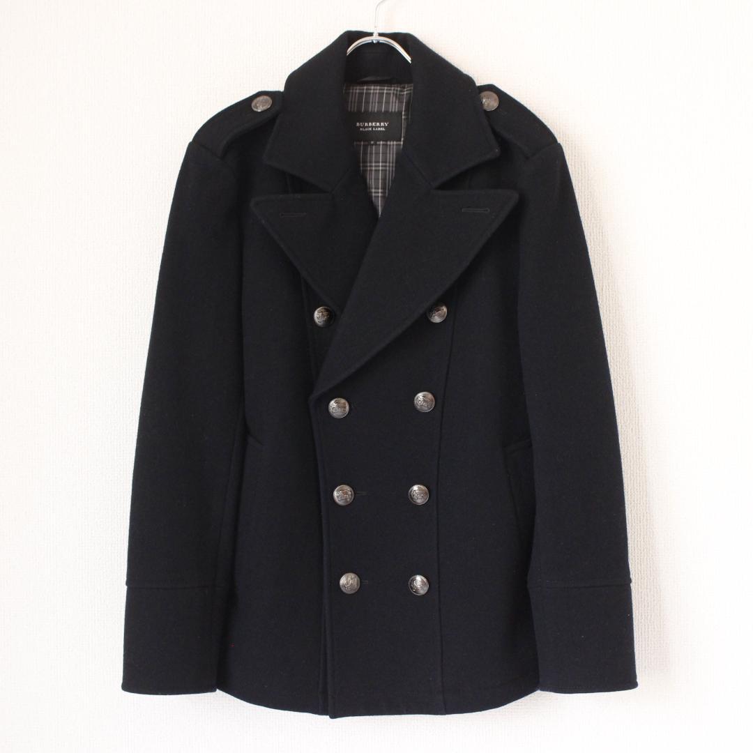 BURBERRY BLACK LABEL 銀ボタンピーコート Mサイズ ネイビー BURBERRY BLACK LABEL 銀ボタンピーコート Mサイズ ネイビー