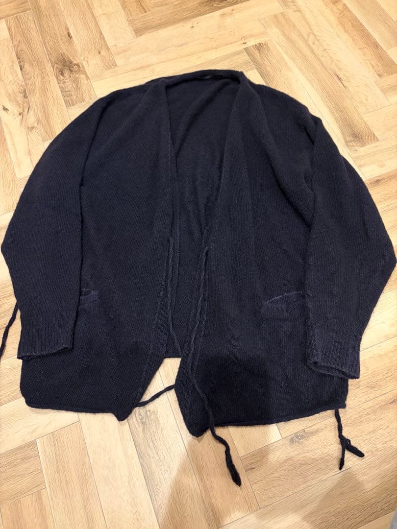 試着のみ　23AW COMOLIコモリ　製品染カシミヤカーディガン　ネイビー　3 COMOLI コモリ 23AW カシミヤ 製品染 カーディガン 1 ネイビー