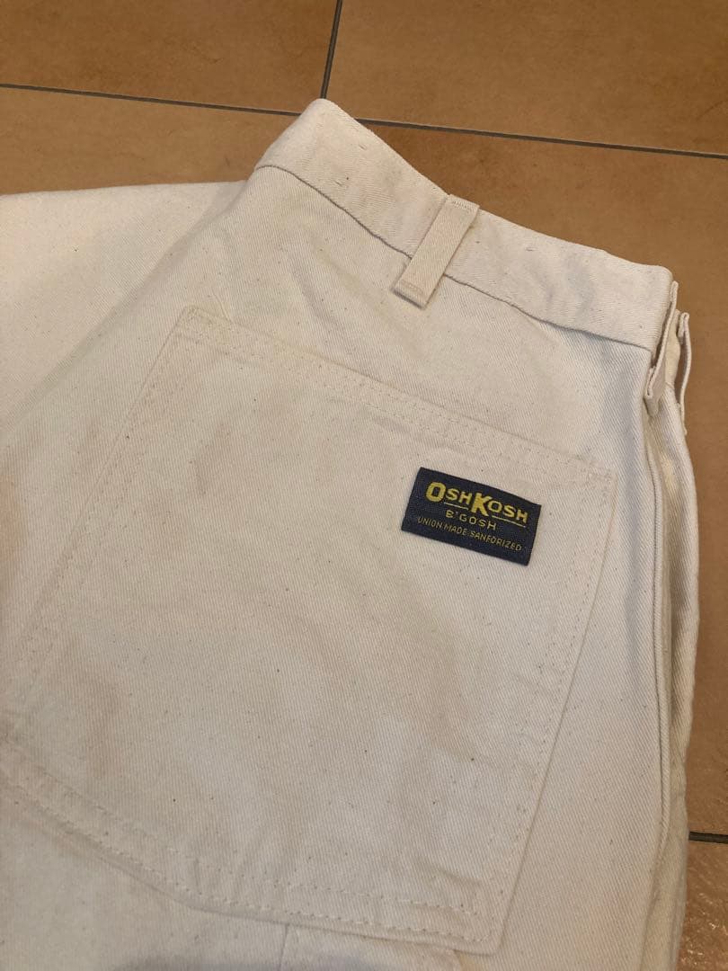 OshKosh B'GoshペインターコットンオフホワイトUSA製