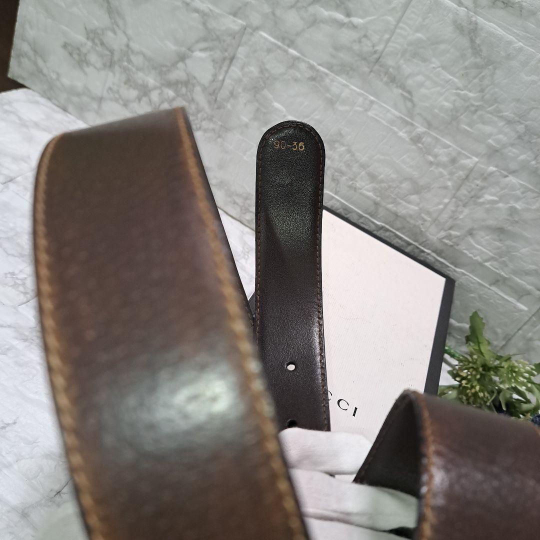 ✨️美品✨️GUCCIグッチレザーベルト 正規品ダブルGG マーモント