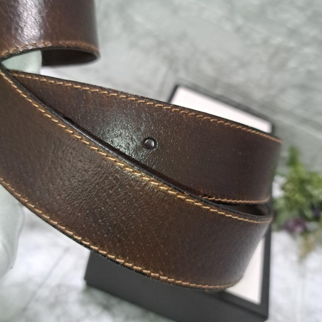 ✨️美品✨️GUCCIグッチレザーベルト 正規品ダブルGG マーモント