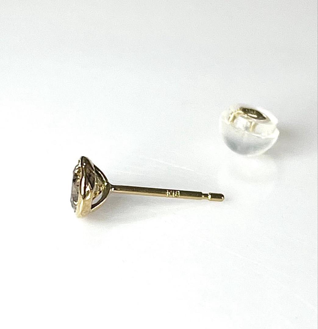 K18 天然ダイヤモンドフクリン片耳ピアス 0.25ct