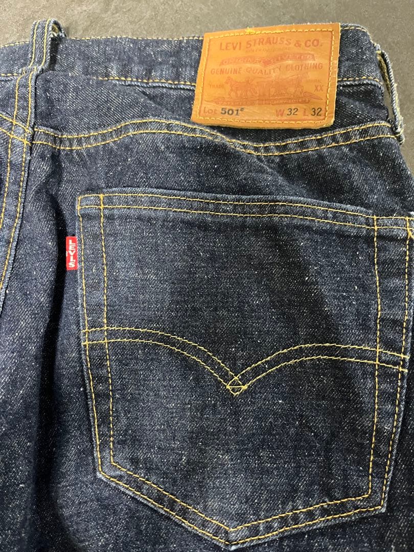 美品 Levi's 501 ネップ 赤耳 BIG E W32 セルビッチ 濃紺 - パンツ