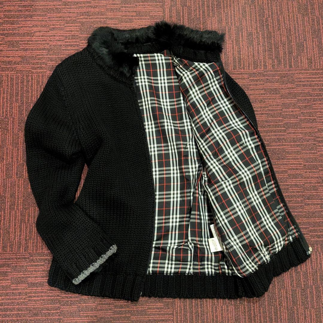 ほぼ未使用 3/L ブラックレーベル ニット セーター ブルゾン ラビット