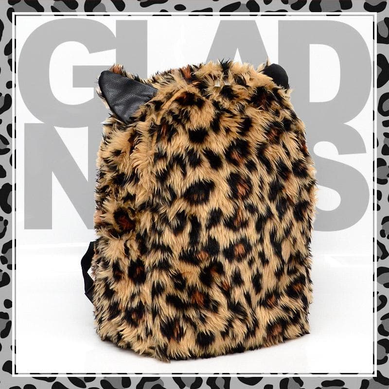 Y2K】未使用☆GLAD NEWS ネコ耳付 リュック ヒョウ柄 アニマル柄