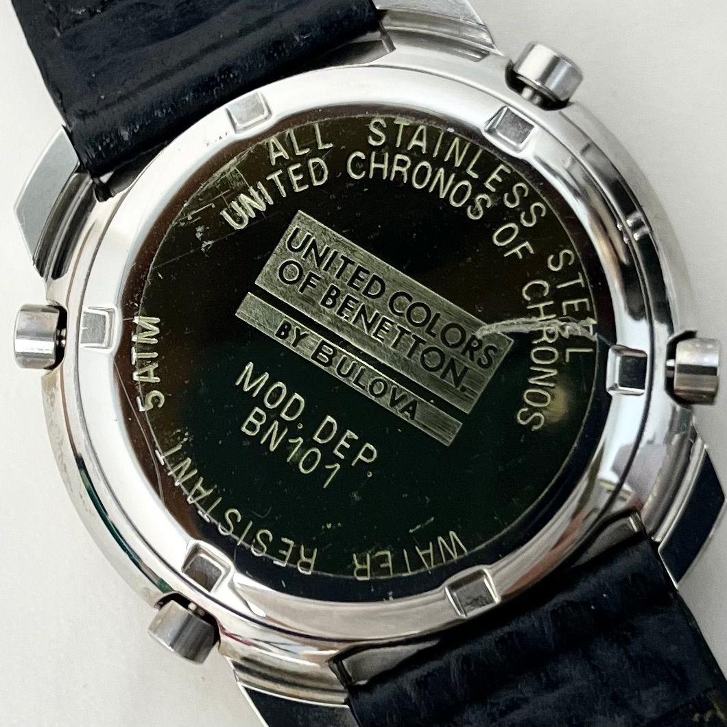 稼働】 BENETTON BULOVA BN101 クロノグラフ 腕時計 - メルカリ